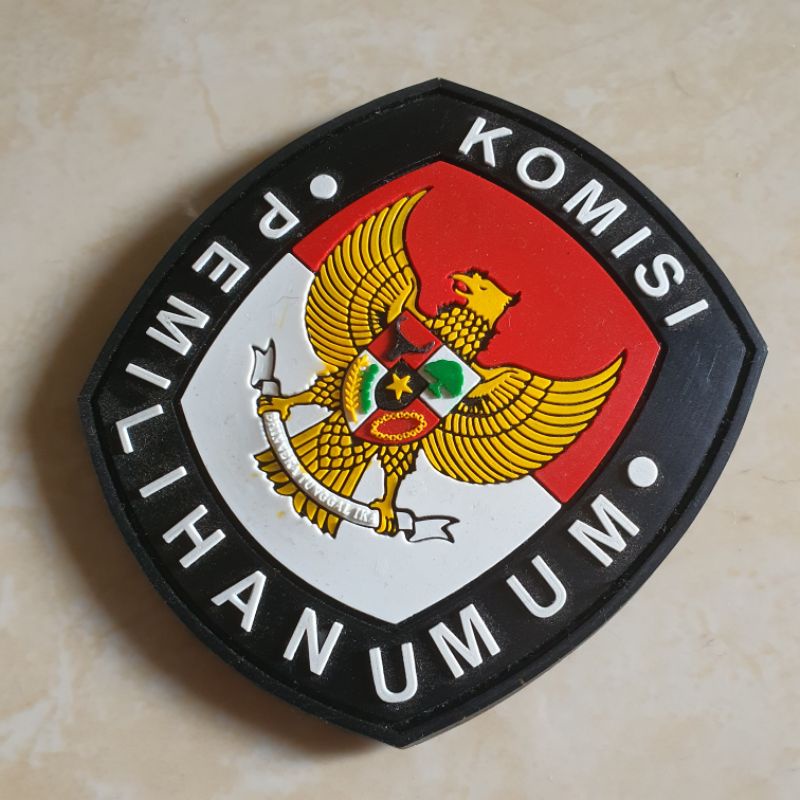 patch rubber logo komisi pemilihan umum / kpu / pemilu / tempelan emblem karet velcro