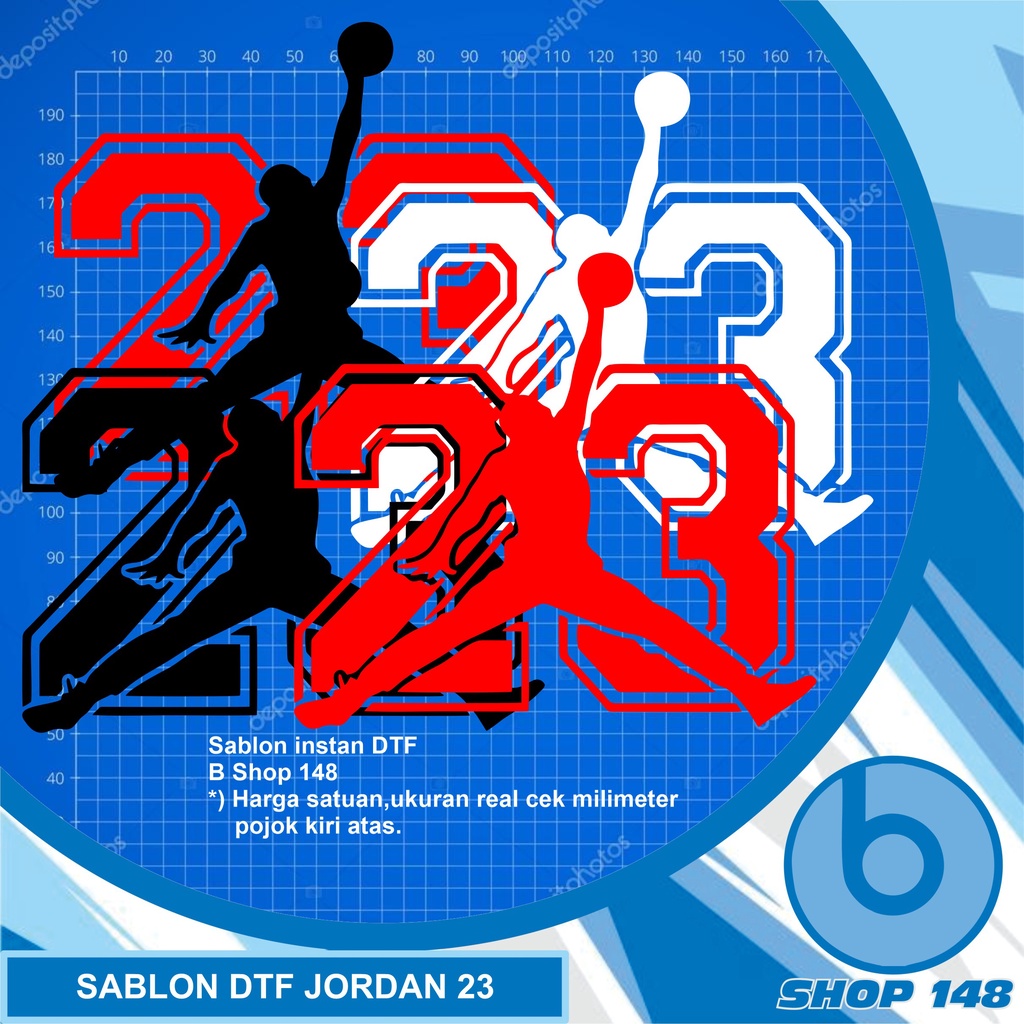sablon dtf m jordan 23 / DTF / Sablon DTF logo 23 Michael Jordan / M Jordan