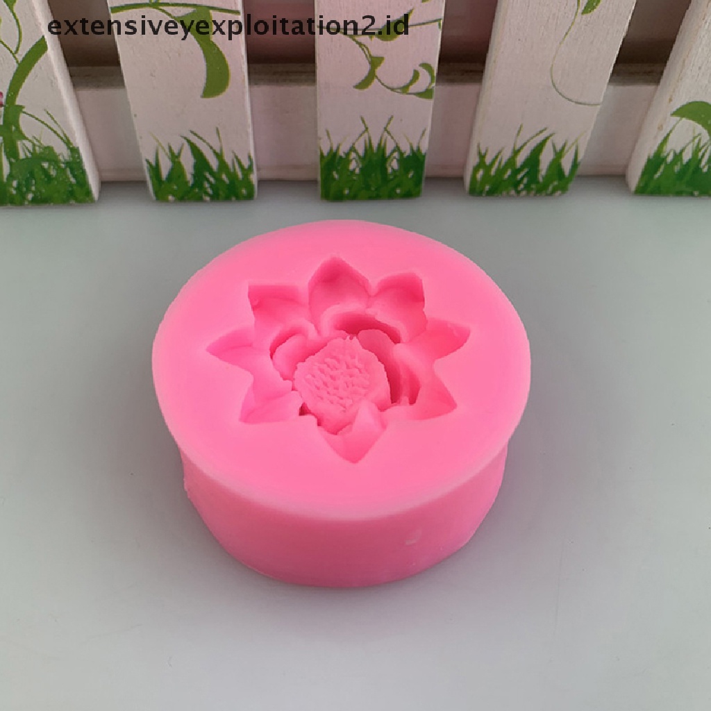 {NEW} 1pc Cetakan Silikon Bentuk Lotus DIY Pastry Cupcake Cetakan Bakeware Sabun Coklat.