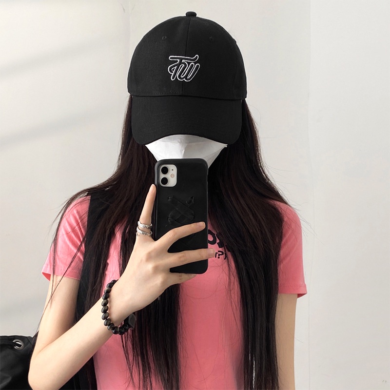 Topi Baseball Huruf Lidah Bebek Beruang Kecil Korea Untuk Pria Dan Wanita