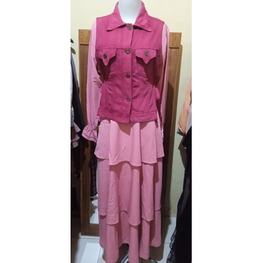 Gamis Pink vest jeans❌SOLD Offline❌