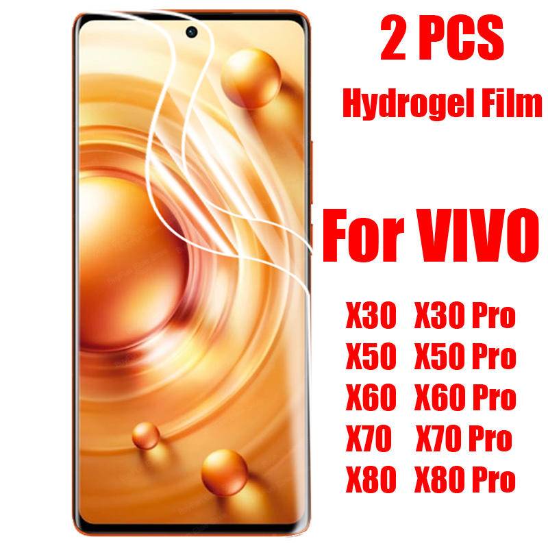 2pcs Pelindung Layar Untuk VIVO X30 X80 Pro Full Cover Soft Hydrogel Film Untuk VIVO X50 X60 X70 Pro Plus Sticker Film