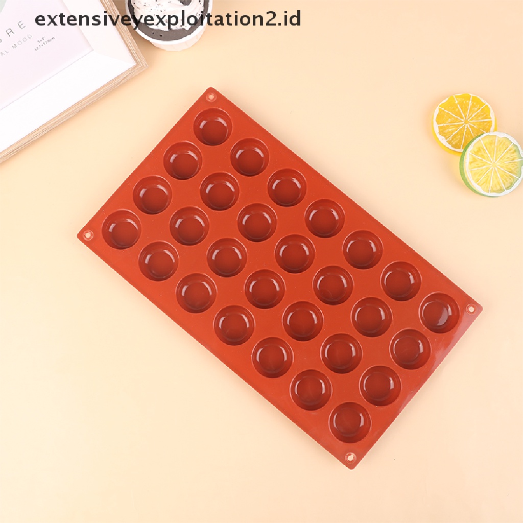 {NEW} 1pc 28rongga Oblate Bentuk Bulat Cetakan Silikon Kue Mousse Tools Baking Mould.