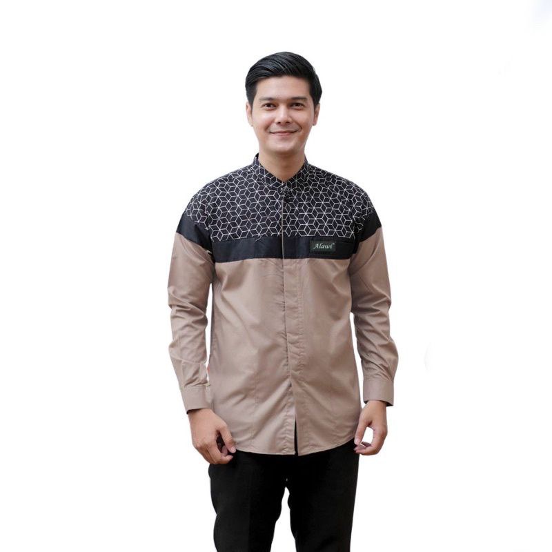 Baju koko Kurta dewasa Lengan Panjang Motif Senopati Kombinasi Batik terbaru 2023 bahan toyobo