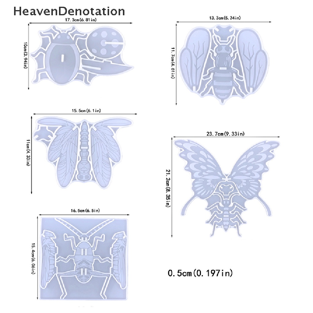 [HeavenDenotation] Diy Epoxy Silicone Cetakan Kupu-Kupu Capung Lebah Majelis Ornamen 3D Stereo Handmade Casg Cetakan Serangga Membuat Perhiasan Ornamen Hias HDV