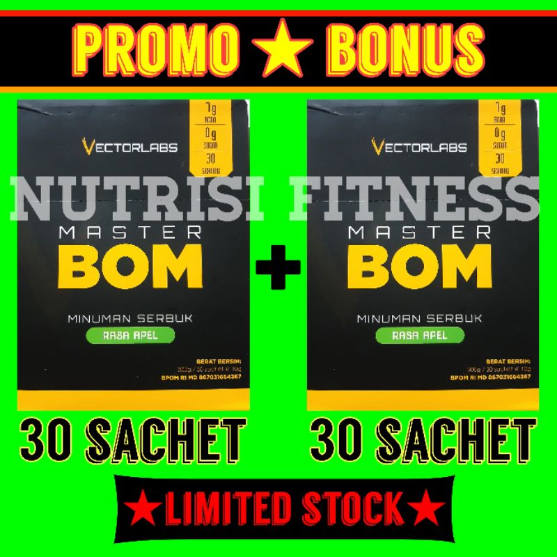 PROMO!! 2 BOX MASTER BOM 60 SACHET X 2 BOX MASTER BCAA EVOLENE MURAH HALAL BPOM