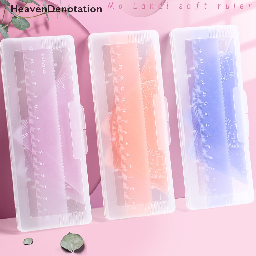[HeavenDenotation] 4pcs Transparan Jelly Colored Plastik Penggaris Set Siswa Matematika Geometri Penggaris Set Untuk Penggaris Segitiga Penggaris Lurus Busur Derajat Paing Penggaris HDV