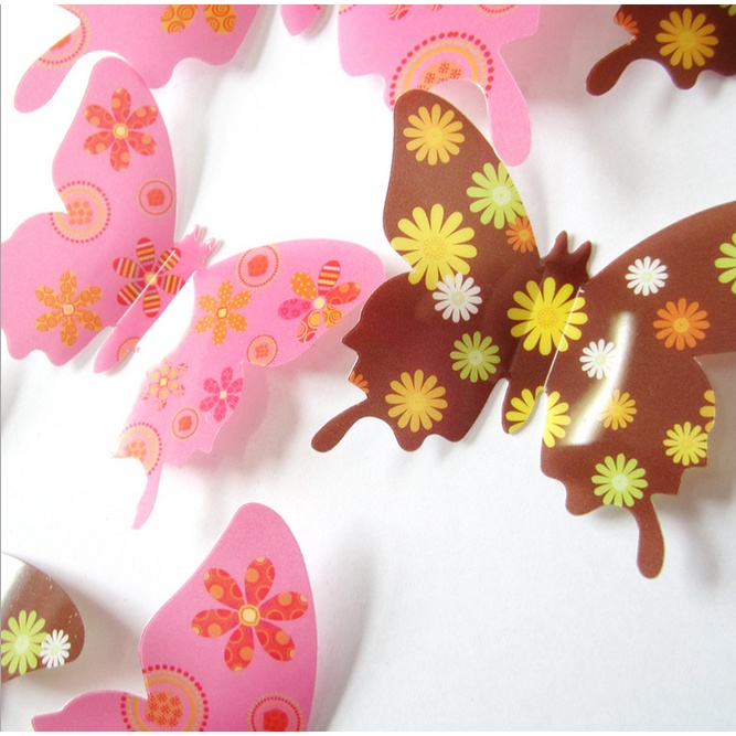 Hot Sale/12Pcs/Set 3D Colorful Butterfly Stiker Dinding DIY Art Kamar Anak Pesta Dekorasi Rumah