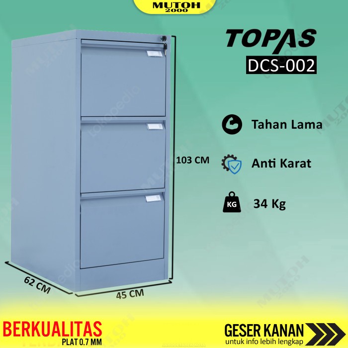 

Terlaris Filing Cabinet Filling Kabinet Topas Dcs-002 - 3 Susun 3 Laci