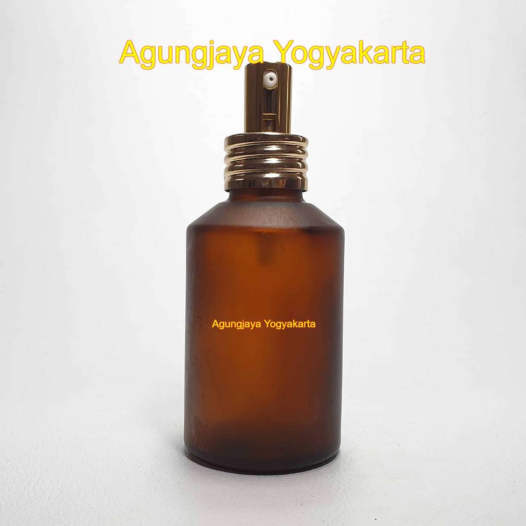 Botol Kaca 120 ml Amber Original GD Pump Treatment / Botol Kaca / Botol Kaca Kosmetik / Botol Esenti