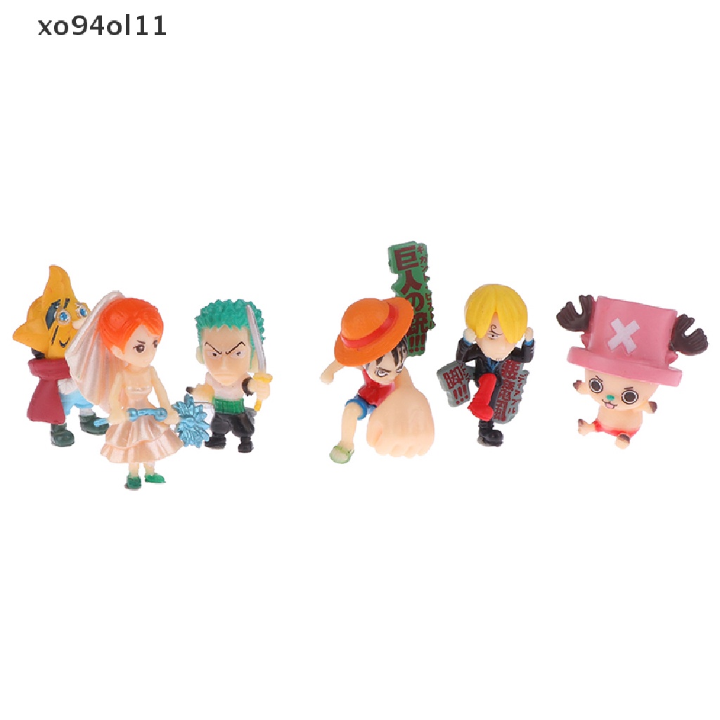 Xo 6Pcs Boneka One Piece Angka Anime Lucu Model Desktop Hiasan Mobil Dekorasi Rumah Mainan Anak Boneka Doll Mikro Landscape Ornamen Hiasan Kue OL