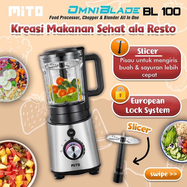 MITO FOOD PROCESSOR dan BLENDER BL 100 / BL100 OMNI BLADE