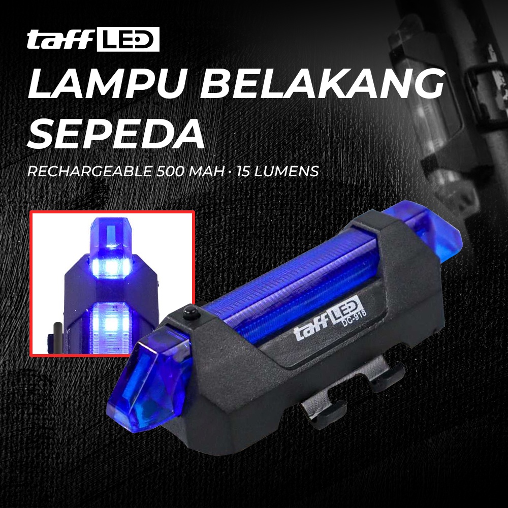 Lampu Sepeda 5 LED Taillight Rechargeable - DC-918 - OMRSBCBL Blue