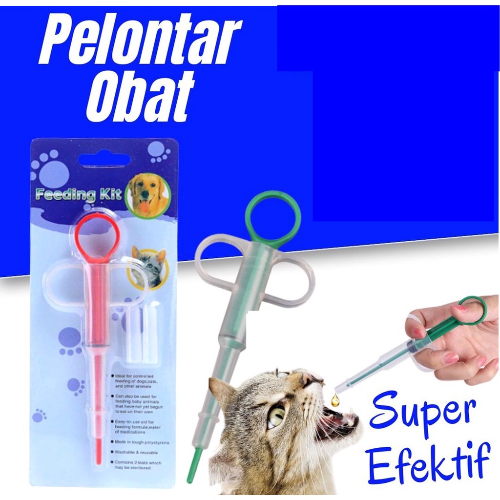 Feeding Kit Pelontar Pil Tablet Anjing Kucing Alat Bantu Minum Obat Anjing Kucing Kelinci