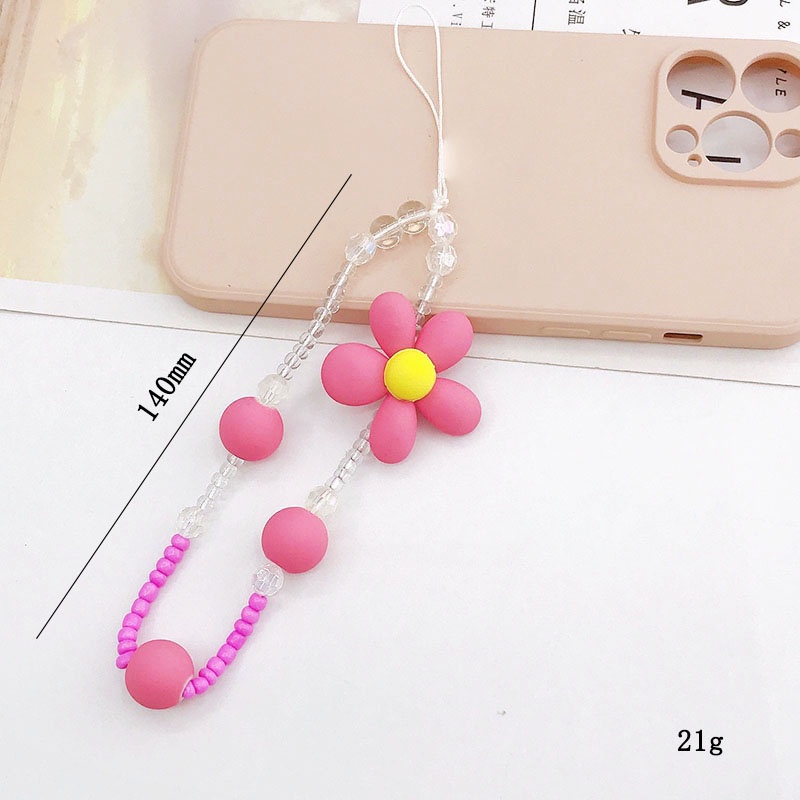 Warna Macaron 3D Karet Dicat Rantai Manik-Manik Beras Transparan Untuk iPhone Android OPPO VIVO Huawei Xiaomi Redmi Samsung Semua Ponsel Earphone Cases Tali Anti Hilang