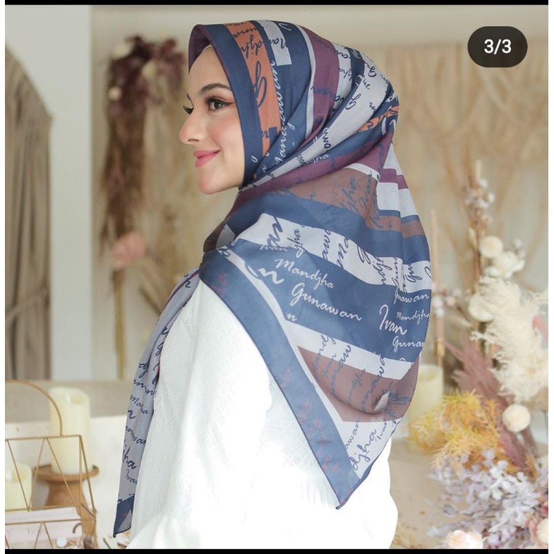 SEGI EMPAT MOTIF MANDJA IVAN GUNAWAN KW TERBARU / KORINA HIJAB /VOAL BRANDED/ MOTIF VIRAL hijab mura