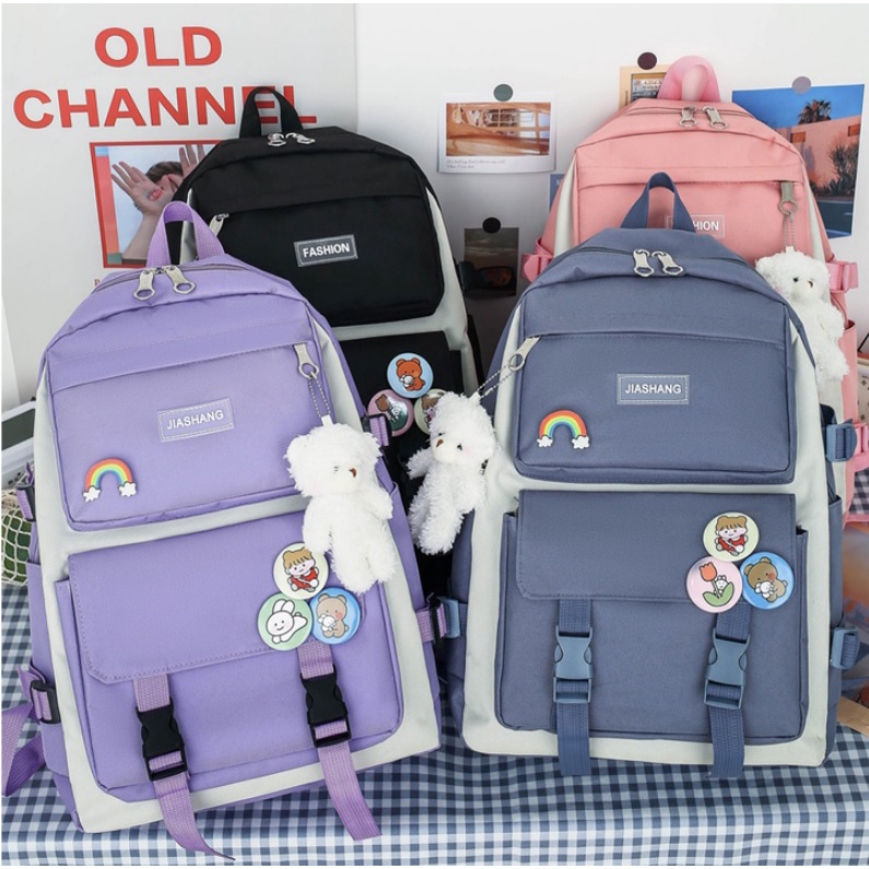 201910 Tas Punggung 4 in 1 Ransel Sekolah Cewek Import Backpack Wanita Impor BQ3589 GT1989 EL6788