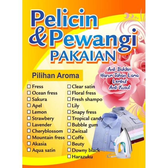 R-CLEAN Pelicin setrika dan Pewangi Pakaian aneka aroma wangi kemasan JURIGEN 5 liter