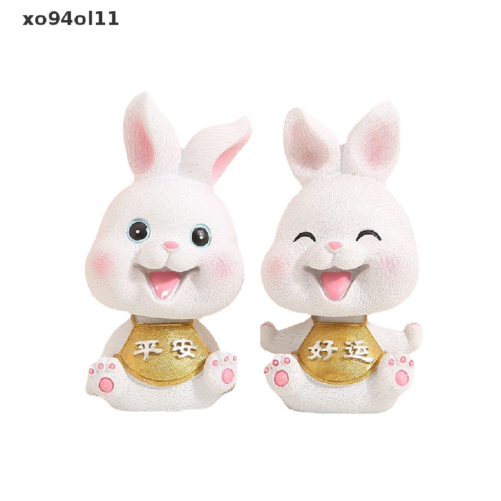 Xo Kawaii Hiasan Mobil Kelinci Dekorasi Tahun Mini Resin Bunny Cute Decoration OL