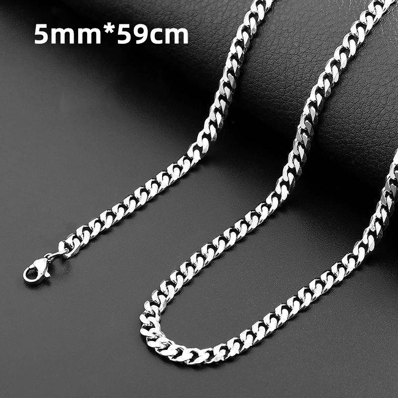 Kalung Untuk Wanita |Kotak Rantai | Kalung Rantai Dengan Liontin Untuk Wanita | Rantai Keel | Aksesoris Pria Dan Wanita | Sendok Garpu Bahan Stainless Steel | Bahan Titanium Steel