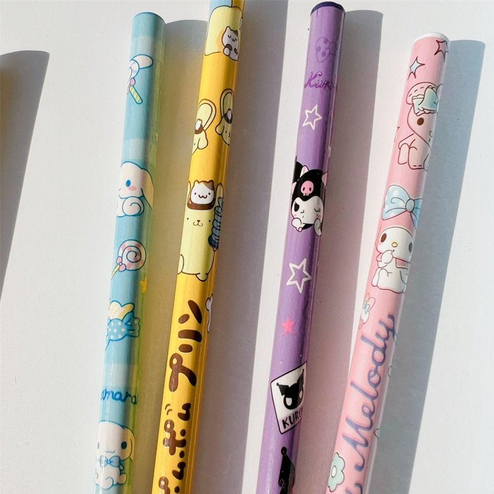 Mxbeauty Student HB Pensil 12Pcs /Set Kawaii Perlengkapan Seni Untuk Hadiah Anak My Melody Cinnamoroll Perlengkapan Kantor Sekolah