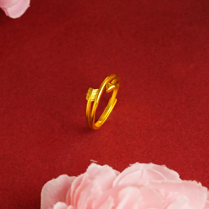 Goldkingdom Perhiasan Fashion 24 K Bangkok Aksesoris Ready Stock Segar Senshi Xiangyun Kupu Daun Cincin Sederhana Berlapis Emas Lucu Cincin