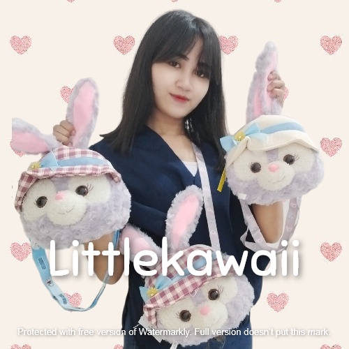 LK/Tas Slempang Boneka Plush Anak Slingbag Fashion Korean Style Stella Rabbit Animal Kelinci Bunny Hat Topi Lucu Soft Cute