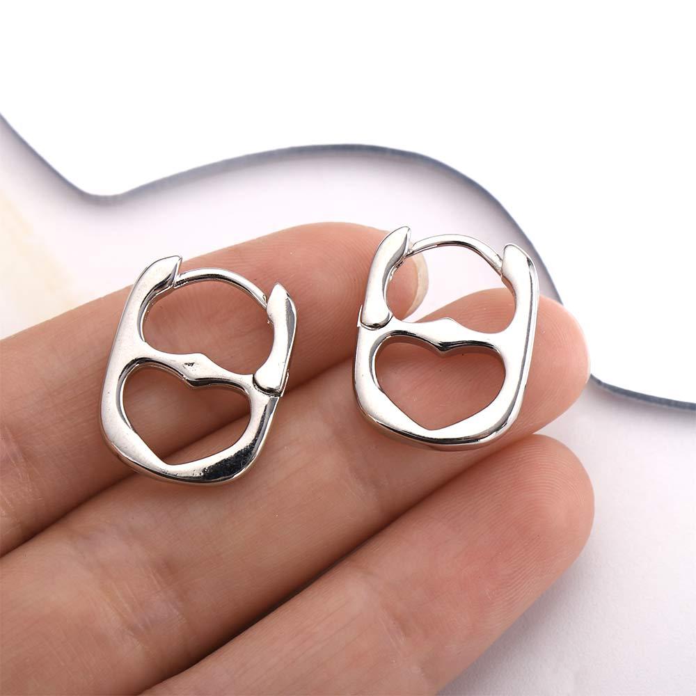 REBUY Rebuy Women Earrings Sweet Geometric Fashion Design Berongga Hati Temperamen Lady Anting Hidung Babi