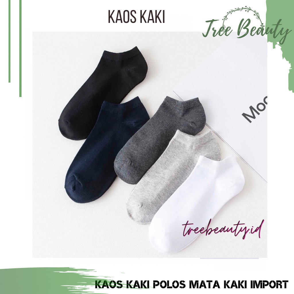 Kaos Kaki Wanita Pria Polos Kaos Kaki Fashion Kaos Kaki Pendek Ankle Socks