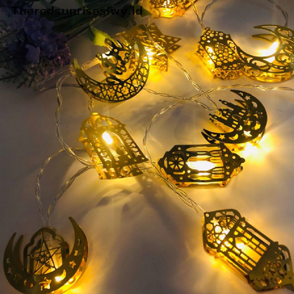 # Baju Lebaran # Hiasan Ramadhan Bulan Bintang Lampu String Led Dekorasi EID Mubarak Untuk Rumah~
