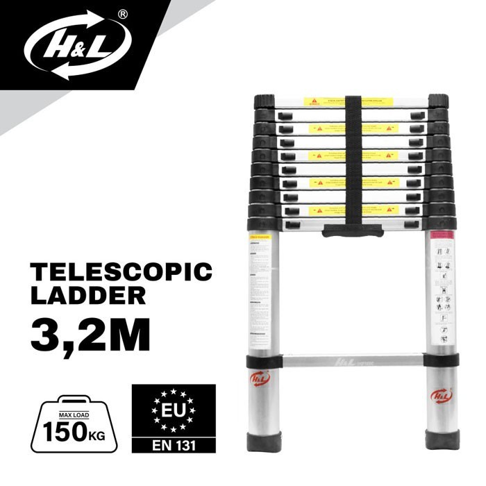 HL Tangga Teleskopik 3.2 Meter Lipat Single Telescopic Ladder