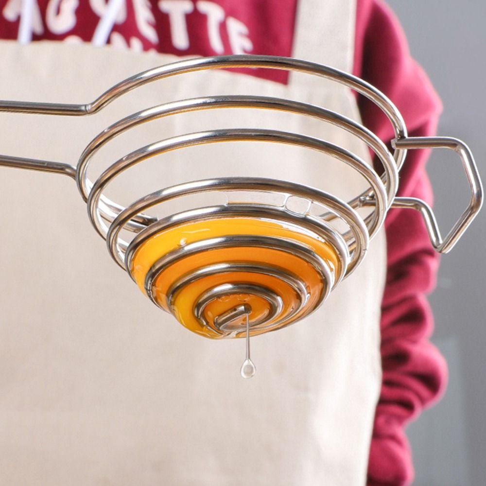 [Elegan] Alat Pemisah Kuning Putih Telur Koki Masak Stainless Steel Dapur Pemisah Corong Alat Saringan