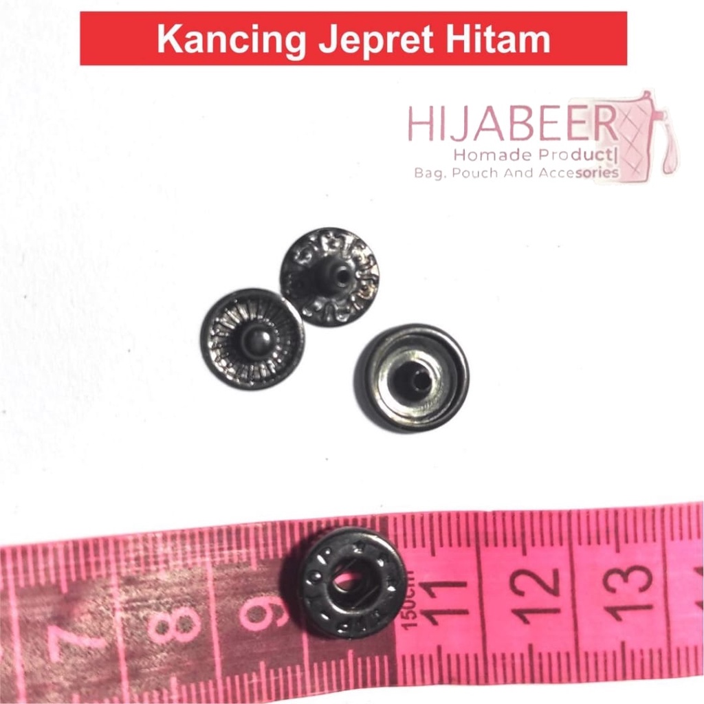 Kancing Jepret / Snap Button Hitam 12mm /10 Pcs