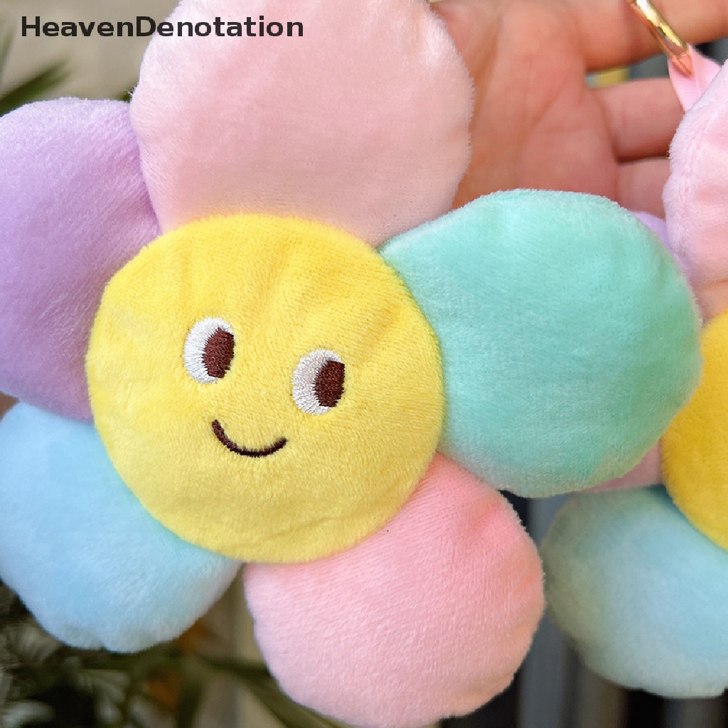 [HeavenDenotation] Gantungan Kunci Mewah Lucu Bunga Matahari Gantungan Kunci Mobil New Sunflower Plush Keychain HDV