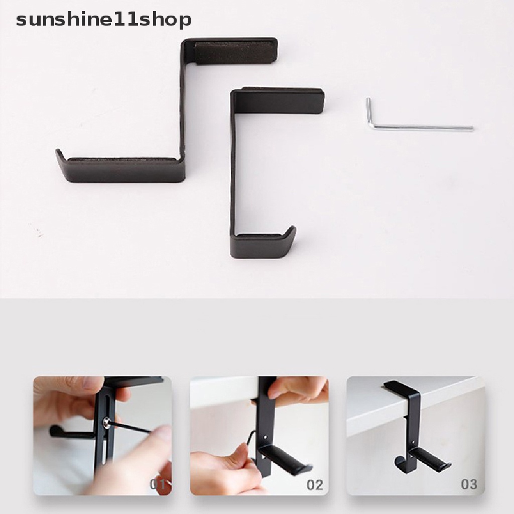 Sho Desk Mount Universal Gantungan Kantor Gaming Headphone Stand Display Rak Headset Holder Hemat Ruang Penjepit Meja N