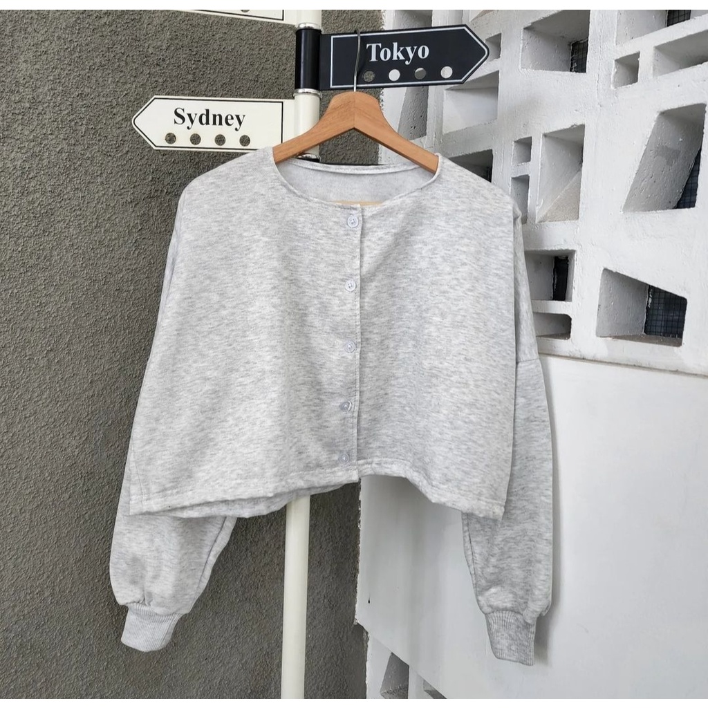 Sweater Wanita ANGELA OVERSIZE CROOPE Outher Kardigan Ala Korean Fashion Korean Stylish Fashionable