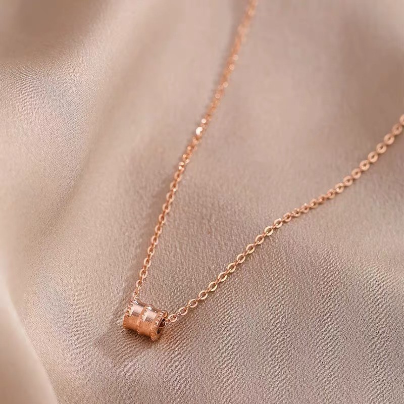 Kalung Dengan Liontin Cincin Pinggang Kecil | Emas 18k | Aksesoris Rambut Untuk Wanita | Kalung Rantai Klavikula | Sendok Garpu Bahan Stainless Steel