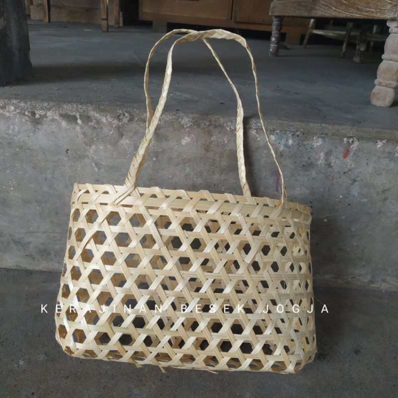 

(KL41) TAS BAMBU TAS TALI ANYAM 26cm-30cm x 10 x t 20cm tas bambu tas anyaman hampers bambu jinjing