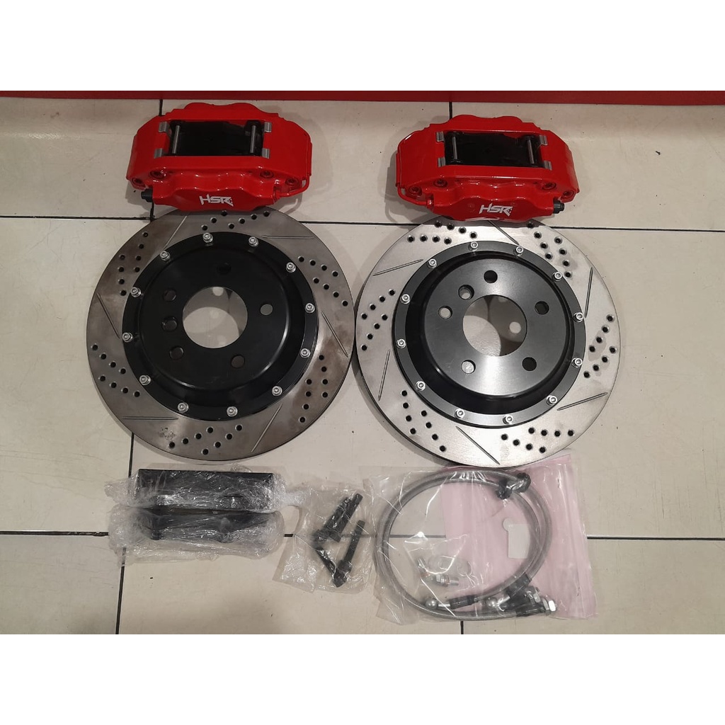 BBK RED HSR BMW E46 4 PISTON MZ7609 REAR 330X24 DRILLED SLOTTED BMW E46