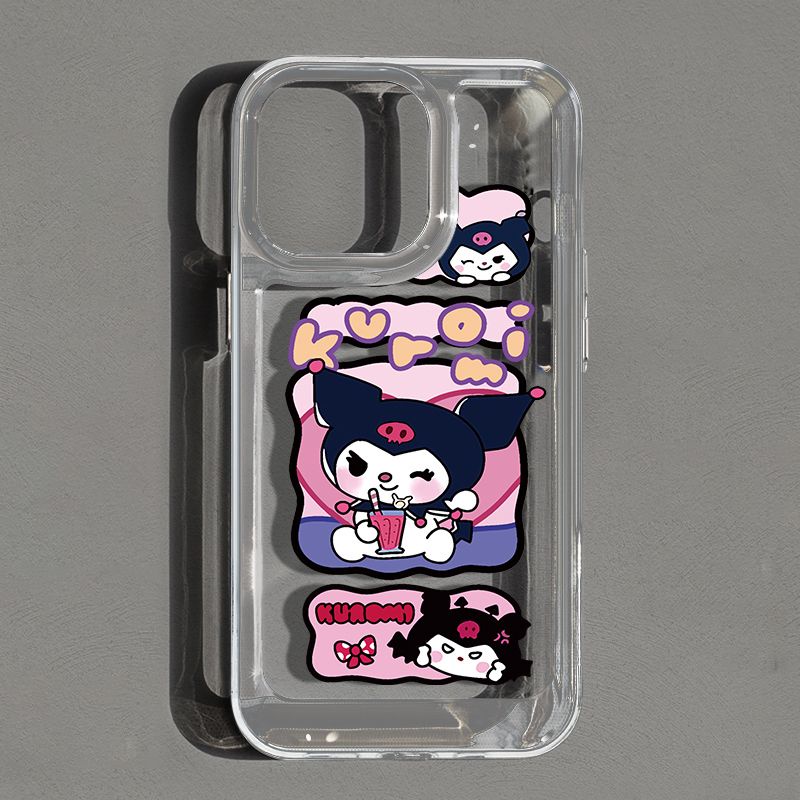 IPHONE Casing Ponsel Lembut Transparan Lucu Kompatibel Untuk Iphone14 13 12 11 Pro XS Max XR X8 7 6S Plus Casing Silikon TPU Shockproof Cover