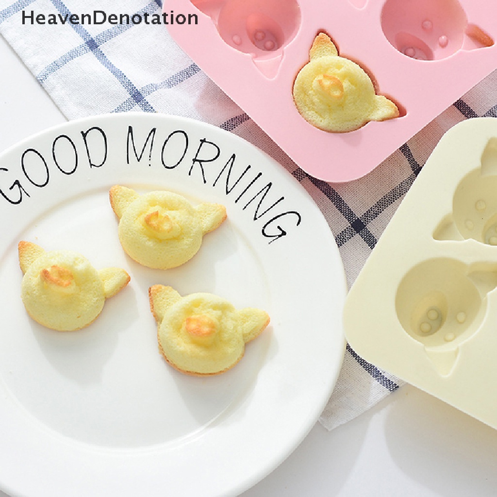 [HeavenDenotation] 1pc 4even Cute Pig Silicone Cake Mold DIY Cetakan Kue Coklat Dapur Kue HDV