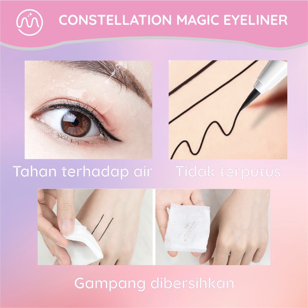 MINIPINK Waterproof Eyeliner Constellation Magic Brush Korean Long-Lasting Pencil Bold Beautiful Mesmerizing MP006