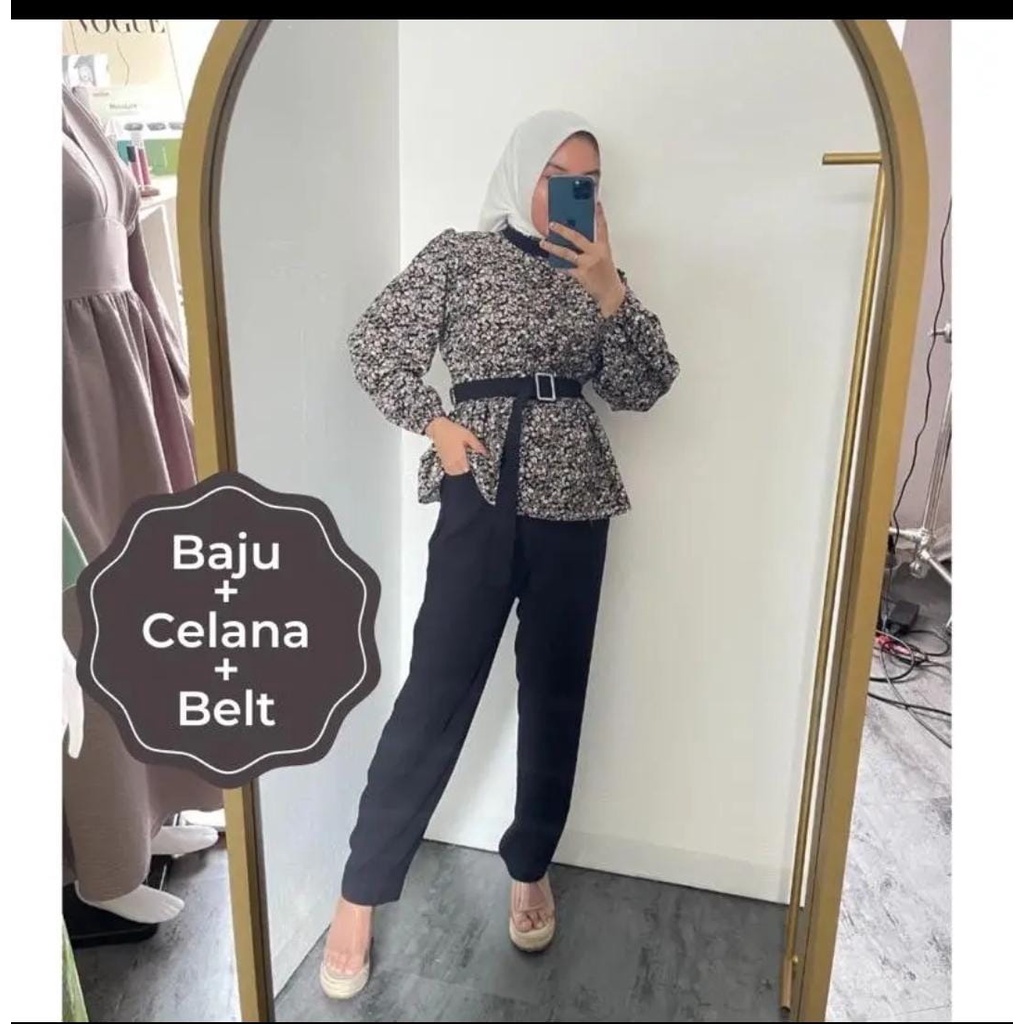 NAURA SET SYAKILA MOTIF PREMIUM || SET SYAKILA MIX CRINKEL FREE BELL