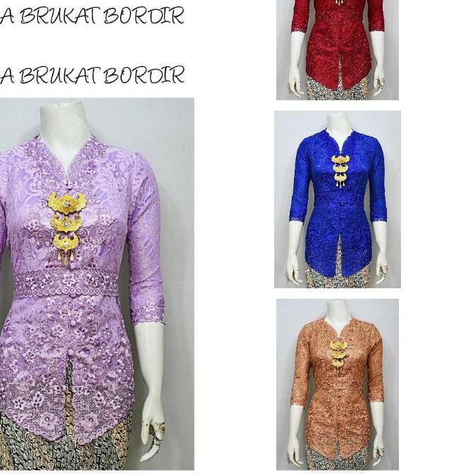 ➪ Indah ABAYA KEBAYA BRUKAT BORDIR ENCIM MODERN LENGAN 7/8 Furing Katun KEBAYA WISUDA KEBAYA KATUN K