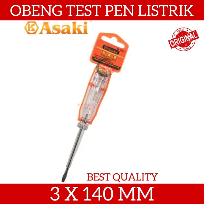 ASAKI Obeng Min Tespen Test Pen Listrik Bahan Kokoh Premium Quality