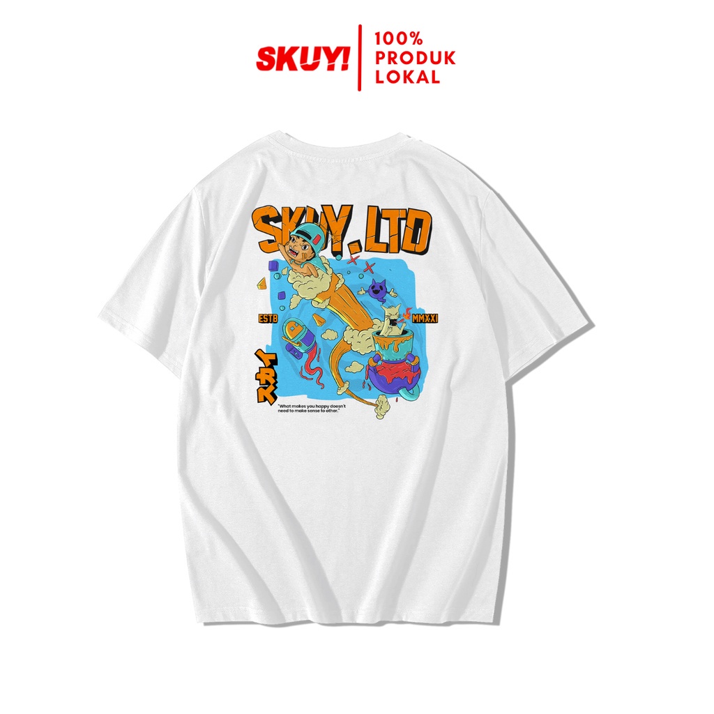 Kaos Skuy Dewasa Putih Unisex | Estb MMXXI SKY140