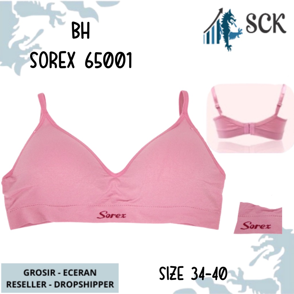 BH SOREX 65001 65002 / Pakaian Dalam Wanita Halus / BH Tanpa Kawat Size 34-40 CUP B - sckmenwear GROSIR