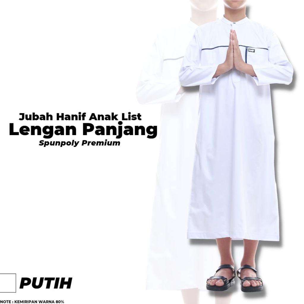 Jubah Gamis Koko Anak Laki Laki Lengan Panjang List