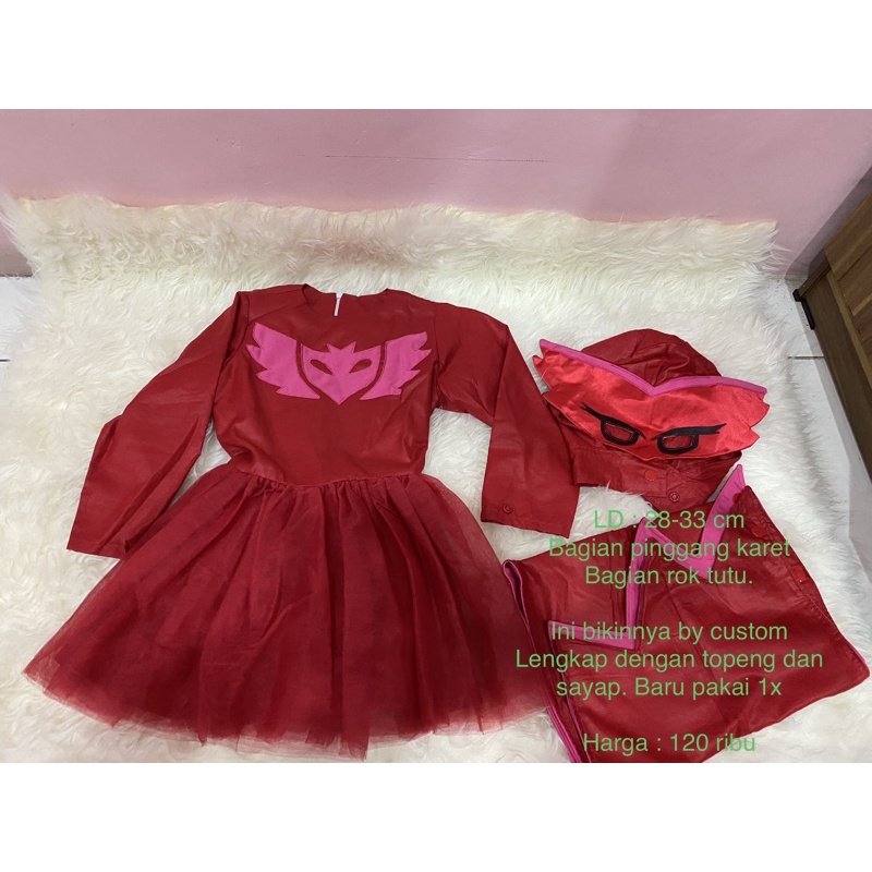 BAJU KARAKTER PRELOVED PJ MASK OWL RED MERAH BAJU ANAK SECOND