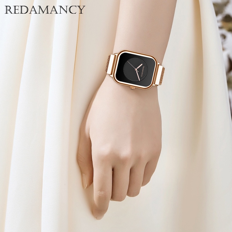 Redamancy Original jam tangan wanita Fashion Quartz Watch Arloji tahan air Besi tahan karat Besi tahan karat